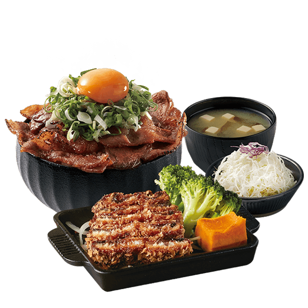 Fried Unagi Teppanyaki+ Grilled Beef/Pork Donburi